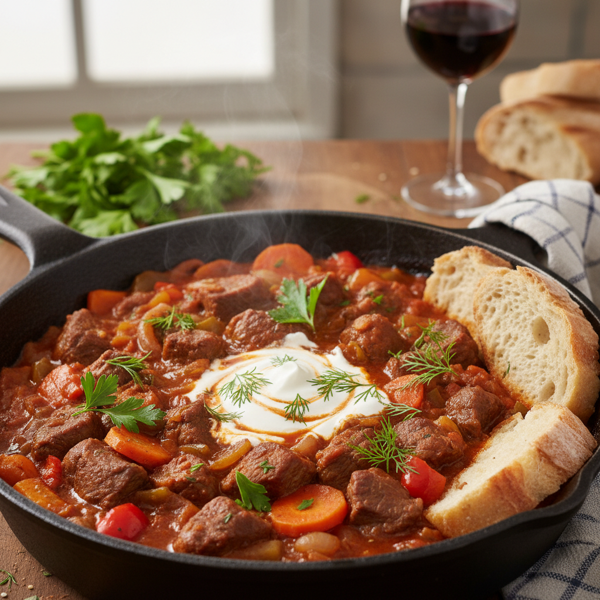 Savory One-Pan Beef Goulash recipe