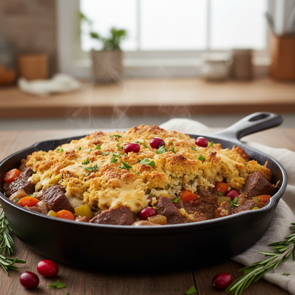 Savory One-Pan Beef & Stuffing Casserole recipe