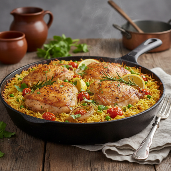 Savory One-Pan Chicken and Rice Bake recipe