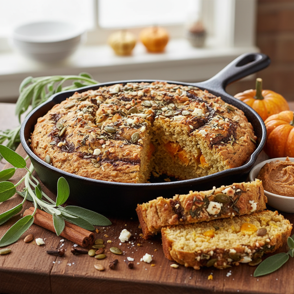 Savory One Pan Pumpkin Spice Bread recipe