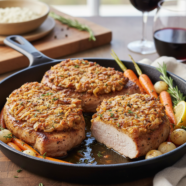 Savory Onion-Crusted Pork Chops recipe
