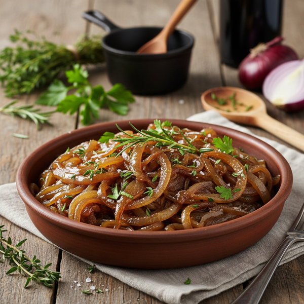 Savory Onion Confit with Herbs recipe