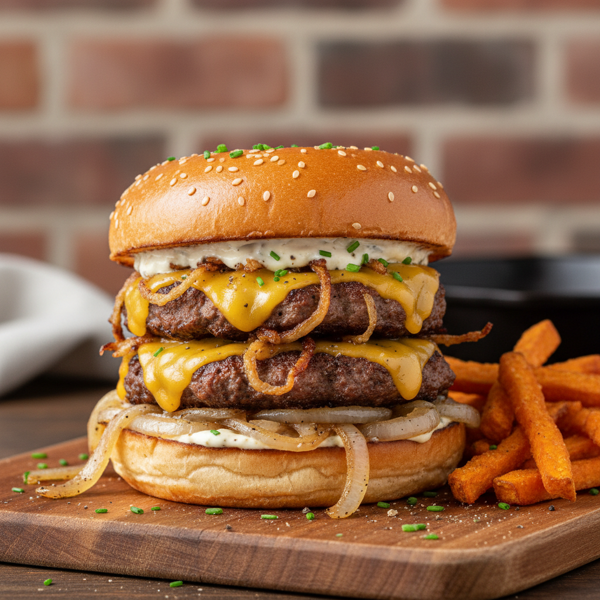 Savory Onion Smash Burgers recipe