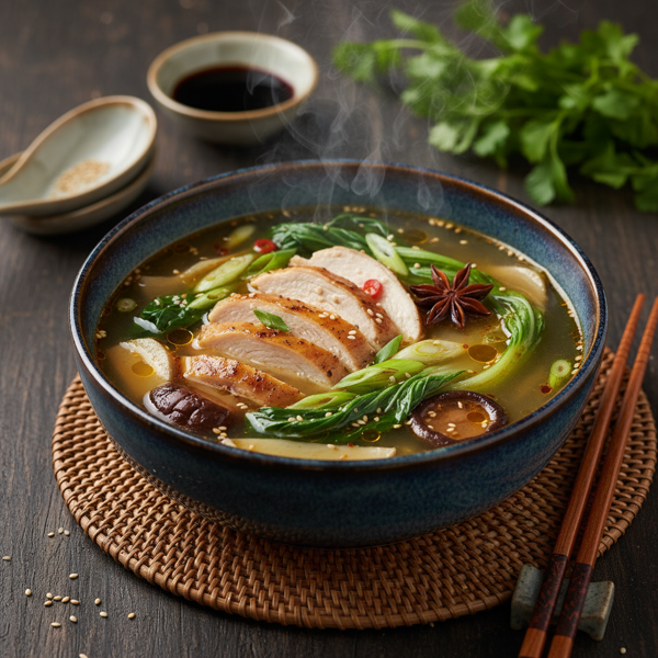 Savory Oriental Chicken Broth recipe