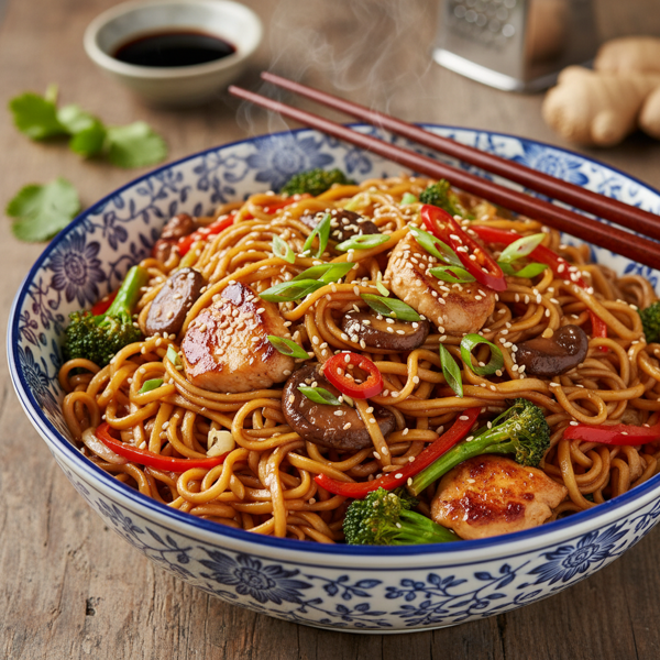 Savory Oriental Chicken Stir-Fry Noodles recipe