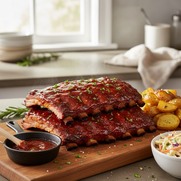 Savory Oven-Baked Barbecue Ribs recipe