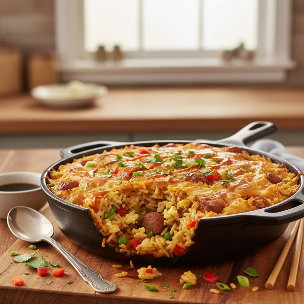 Savory Oven-Baked Fried Rice Casserole recipe