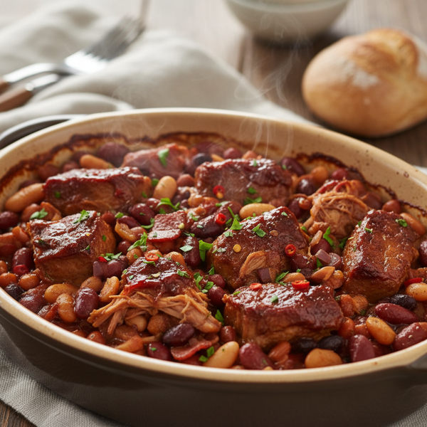 Savory Oven-Baked Pork and Bean Delight recipe