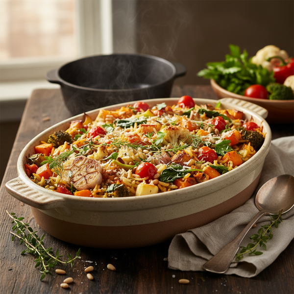 Savory Oven-Baked Vegetable Rice recipe