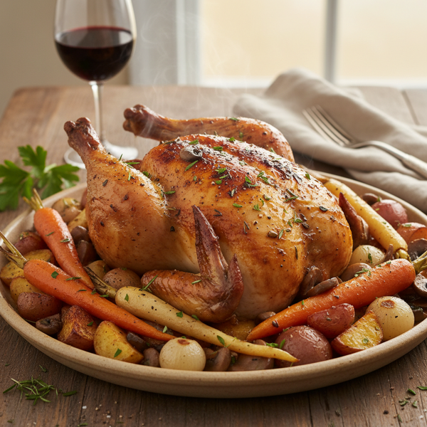 Savory Oven-Roasted Marsala Chicken with Vegetables recipe