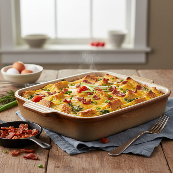 Savory Overnight Egg Casserole Delight recipe
