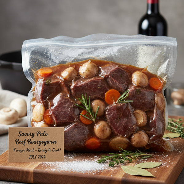 Savory Paleo Beef Bourguignon Freezer Meal recipe