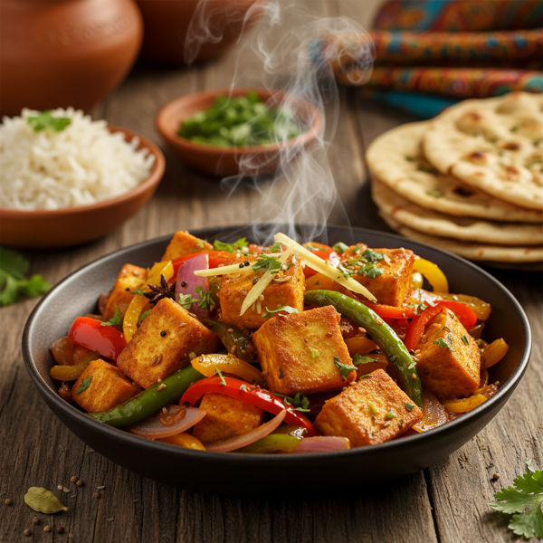 Savory Paneer Jalfrezi with Bell Peppers & Aromatic Spices recipe