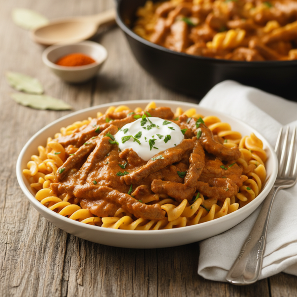 Savory Paprika Beef Stroganoff recipe