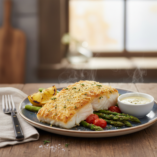 Savory Parmesan Crusted Alaskan Halibut recipe
