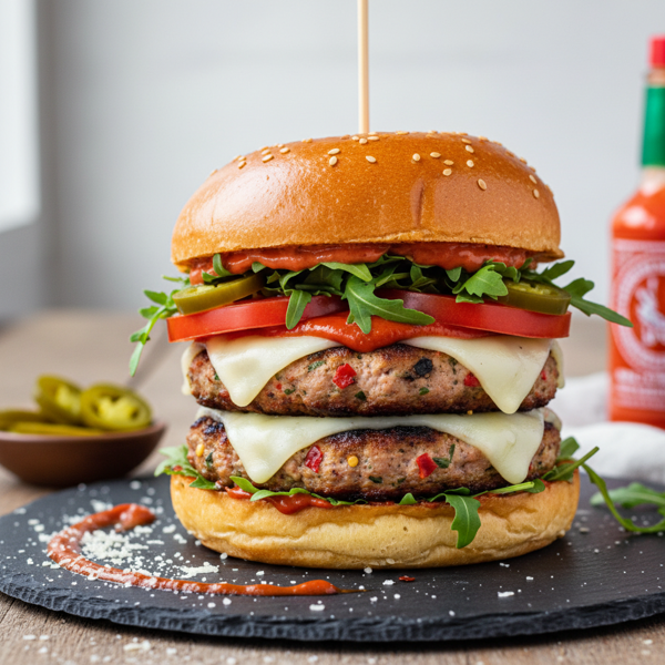 Savory Parmesan Turkey Burgers with a Kick recipe