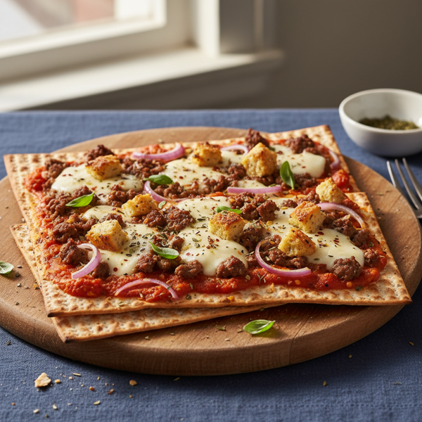 Savory Passover Matzo Pizza recipe