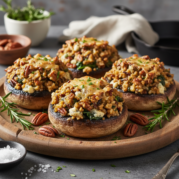 Savory Pecan-Stuffed Portabella Delights recipe