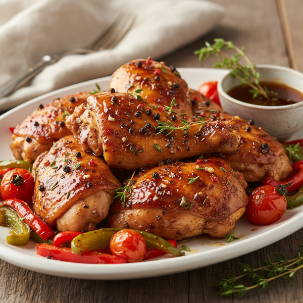 Savory Pepper-Glazed Chicken Pieces recipe
