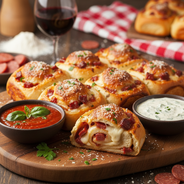 Savory Pepperoni Feast Rolls recipe