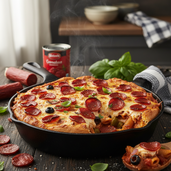 Savory Pepperoni Pizza Casserole Bake recipe
