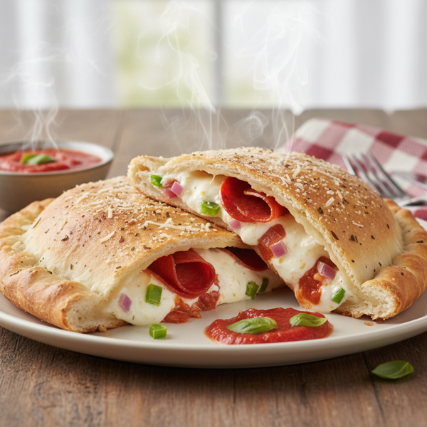 Savory Pepperoni & Cream Cheese Calzone recipe