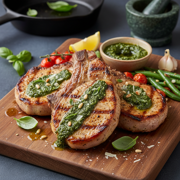 Savory Pesto-Infused Pork Chops recipe