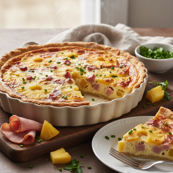 Savory Pineapple Ham Quiche recipe