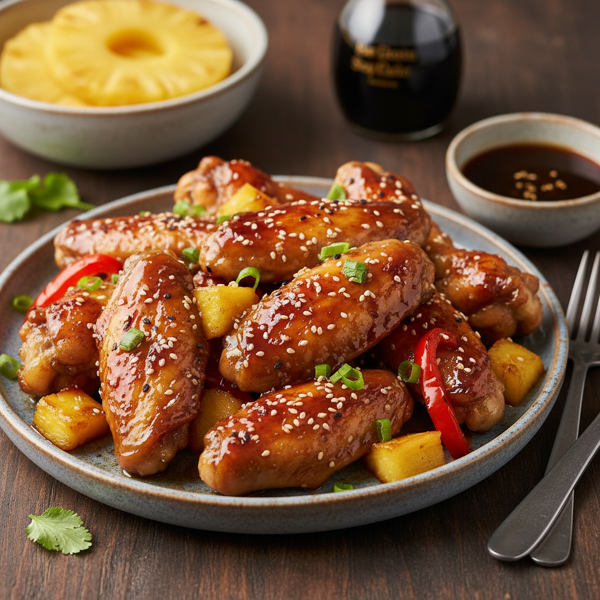 Savory Pineapple Soy Chicken Wings recipe