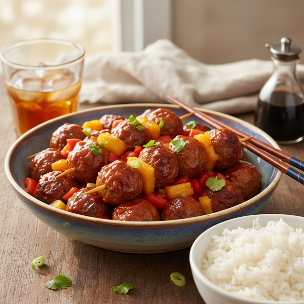 Savory Pineapple Sweet & Sour Meatballs recipe