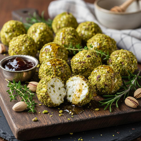 Savory Pistachio-Crusted Goat Cheese Truffles recipe