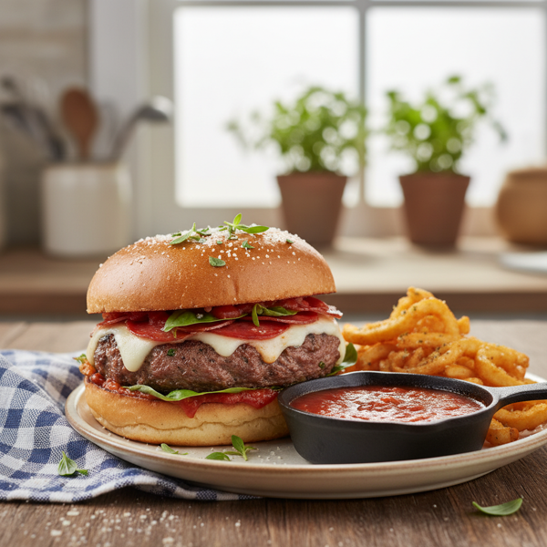 Savory Pizza-Stuffed Burgers recipe