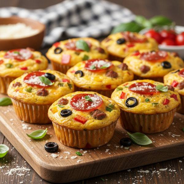 Savory Pizza Egg Muffins recipe
