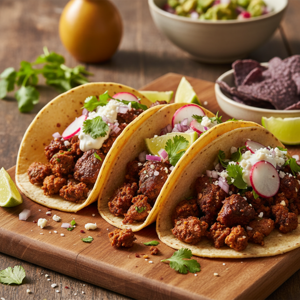 Savory Plant-Based Tacos with Flavorful Protein Crumbles recipe
