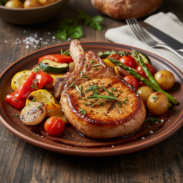 Savory Pork Chop & Veggie Medley recipe
