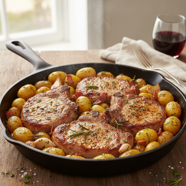 Savory Pork Chop and Potato Bake recipe