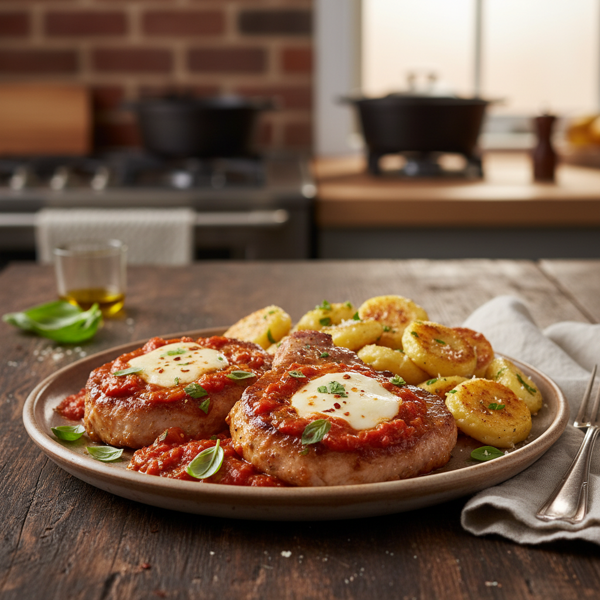 Savory Pork Chops Pizzaiola with Glorious Dumplings recipe