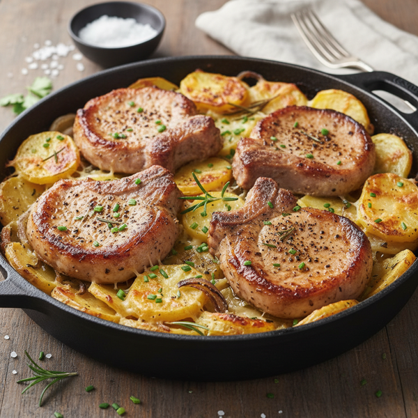 Savory Pork Chops and Potato Casserole recipe