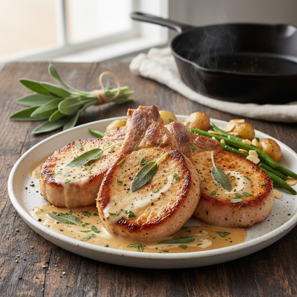 Savory Pork Chops in Creamy Sage Sauce recipe