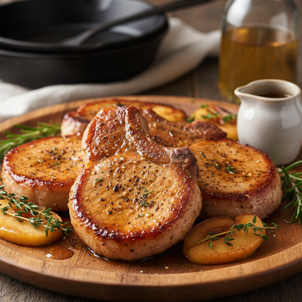 Savory Pork Chops with Cider Vinegar Glaze recipe