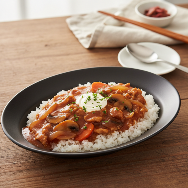 Savory Pork Hayashi Rice recipe