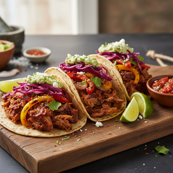 Savory Pork Tacos with Aromatic Veggies recipe