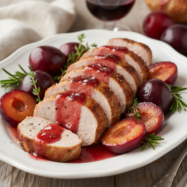 Savory Pork Tenderloin with Sweet Plum Glaze recipe