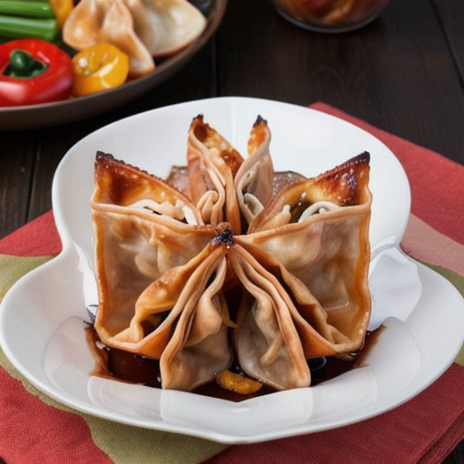 Savory Pork Wontons with Vegetable Medley recipe