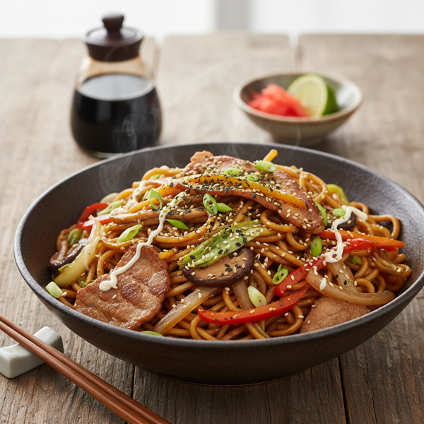 Savory Pork Yakisoba Delight recipe