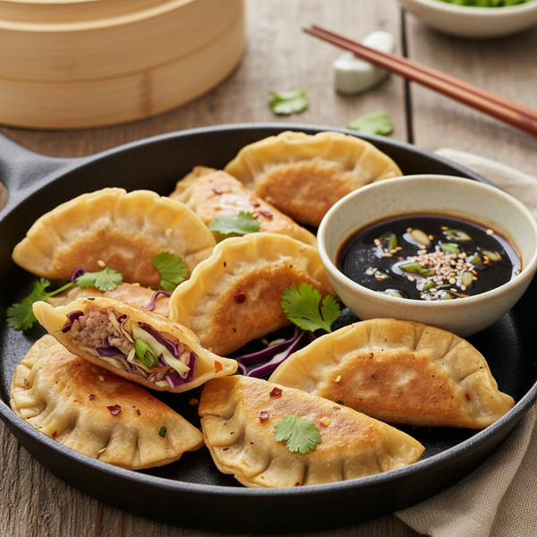 Savory Pork and Cabbage Pot Stickers recipe