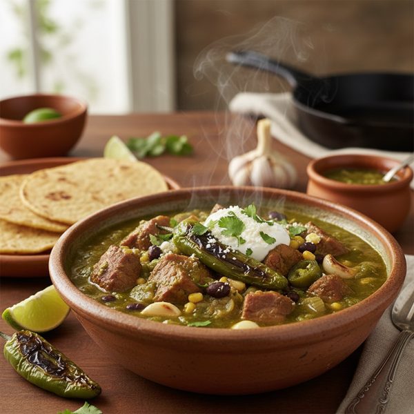 Savory Pork and Tomatillo Chili Delight recipe