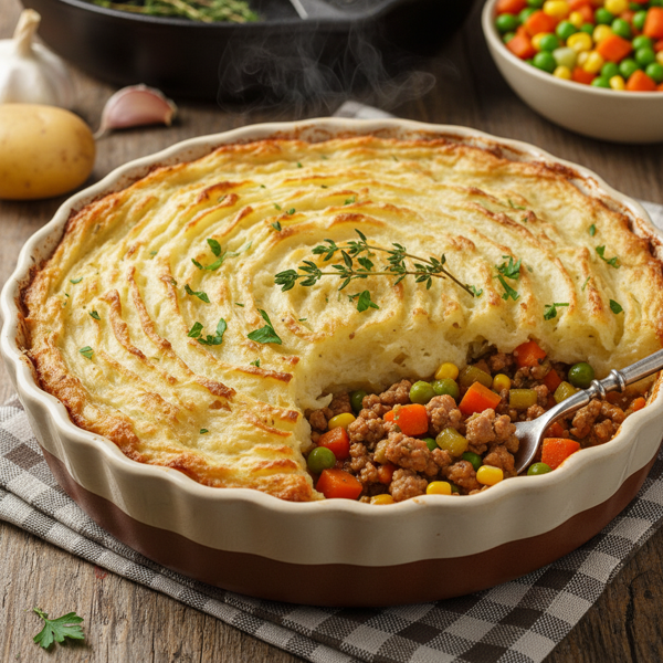Savory Pork and Vegetable Shepherd's Pie recipe
