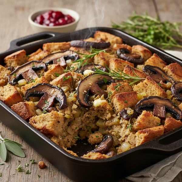Savory Portabella Mushroom Stuffing recipe