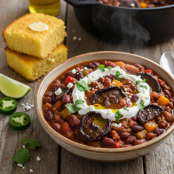 Savory Portobello Mushroom Chili recipe